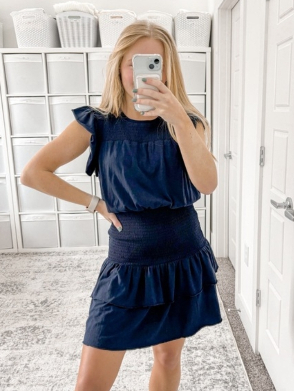 Anthropologie Sundays Ridley Dress Navy NWT Size Large